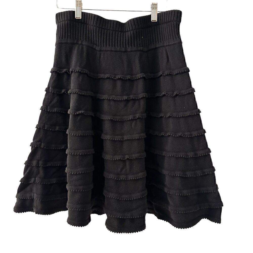 Hanna Anderson Girls Black Cotton Sweater A-Line Stretchy Skirt Size M - Picture 2 of 9